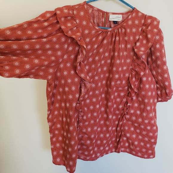 Universal Thread Puff Short Sleeve Ruffle Blouse - Picture 2 of 6